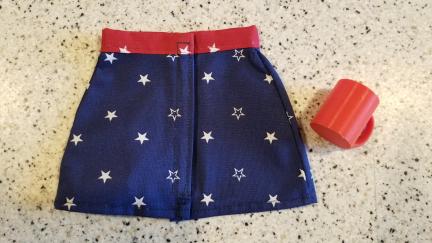 Star Print Smart Doll Skirt with Red Mug