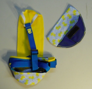 Yellow Ducky Duck Diaper Holder Harness back side