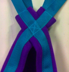 Turquoise Purple Recreational Sled Dog Harness close up