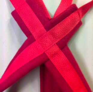 Red/Red Recreational Sled Dog Harness Close Up